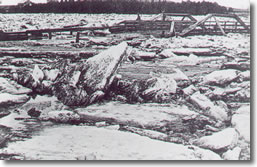Ice, on the flats at Glen Lamond, Fergus